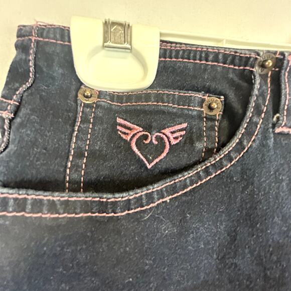 Angels SKIRT Vintage Stretch Blue Denim Size 9 Jr Made in Hong Kong - Picture 2 of 12